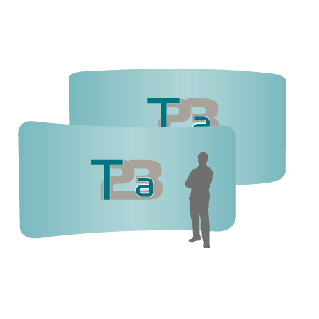 Textilwand ALU | 600er gebogen | beidseitig bedruckt