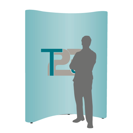 Pop-Up Faltwand | 2 x 3 Felder gebogen | einseitig bedruckt